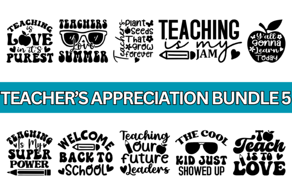 Funny Teacher Quotes SVG PNG Bundle: Graphics for Print Templates