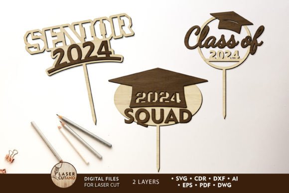 Graduation Toppers Set Cut Templates