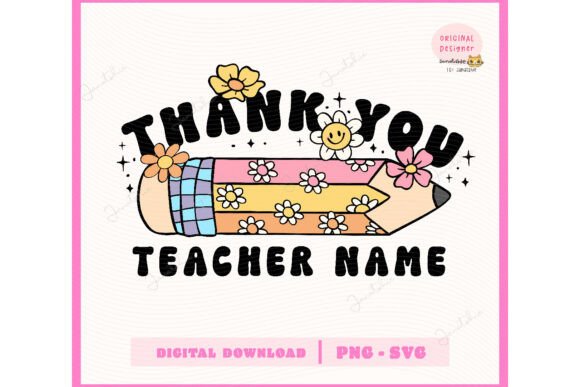 Groovy Retro Pencil Teacher Appreciation Graphics