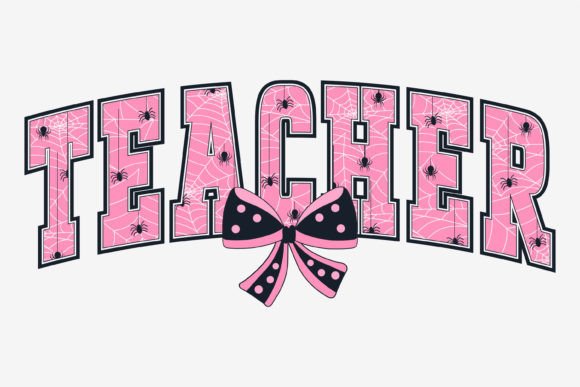 Halloween Teacher Coquette Pink Svg Png