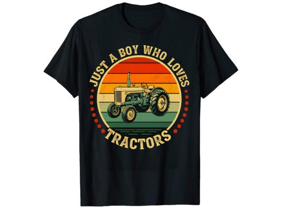 Just a Boy Loves Tractor T-Shirt Design: Graphics and T-Shirt Designs
