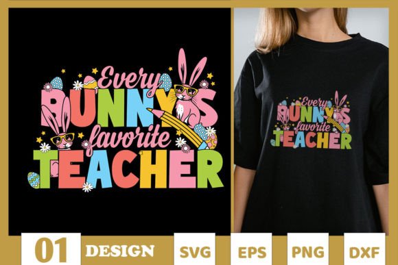 One Hoppy Teacher Bunny Ears SVG Graphics