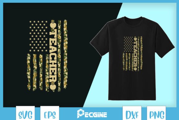 Patriotic Teacher US Flag SVG Graphics