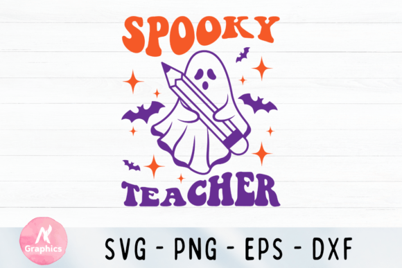 Spooky Teacher Wavy SVG for Halloween Graphics