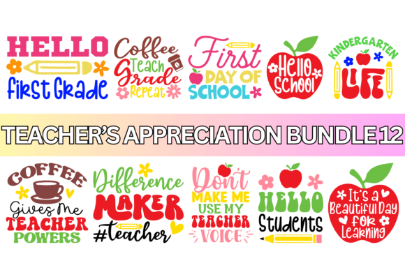Teacher Appreciation SVG PNG Bundle