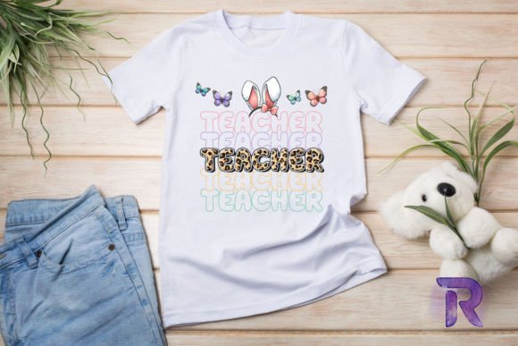 Teacher Bunny Easter PNG Design Graphics
