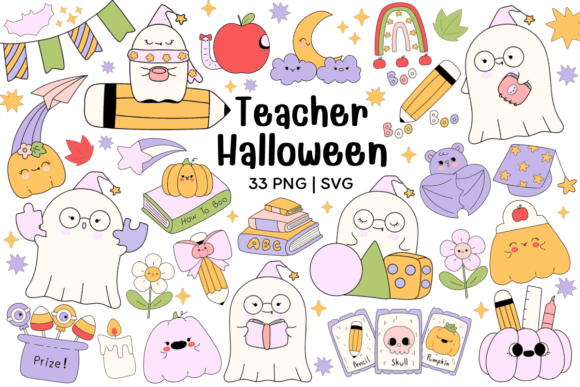 Teacher Halloween PNG SVG Clipart