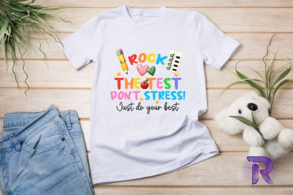 Test Day Rock the Test Teacher PNG Graphics